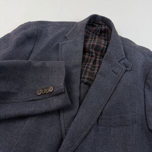 Kroon Linen Wool Unstructured Blue Blazer 44L  Sport Coat Jacket Double Vented